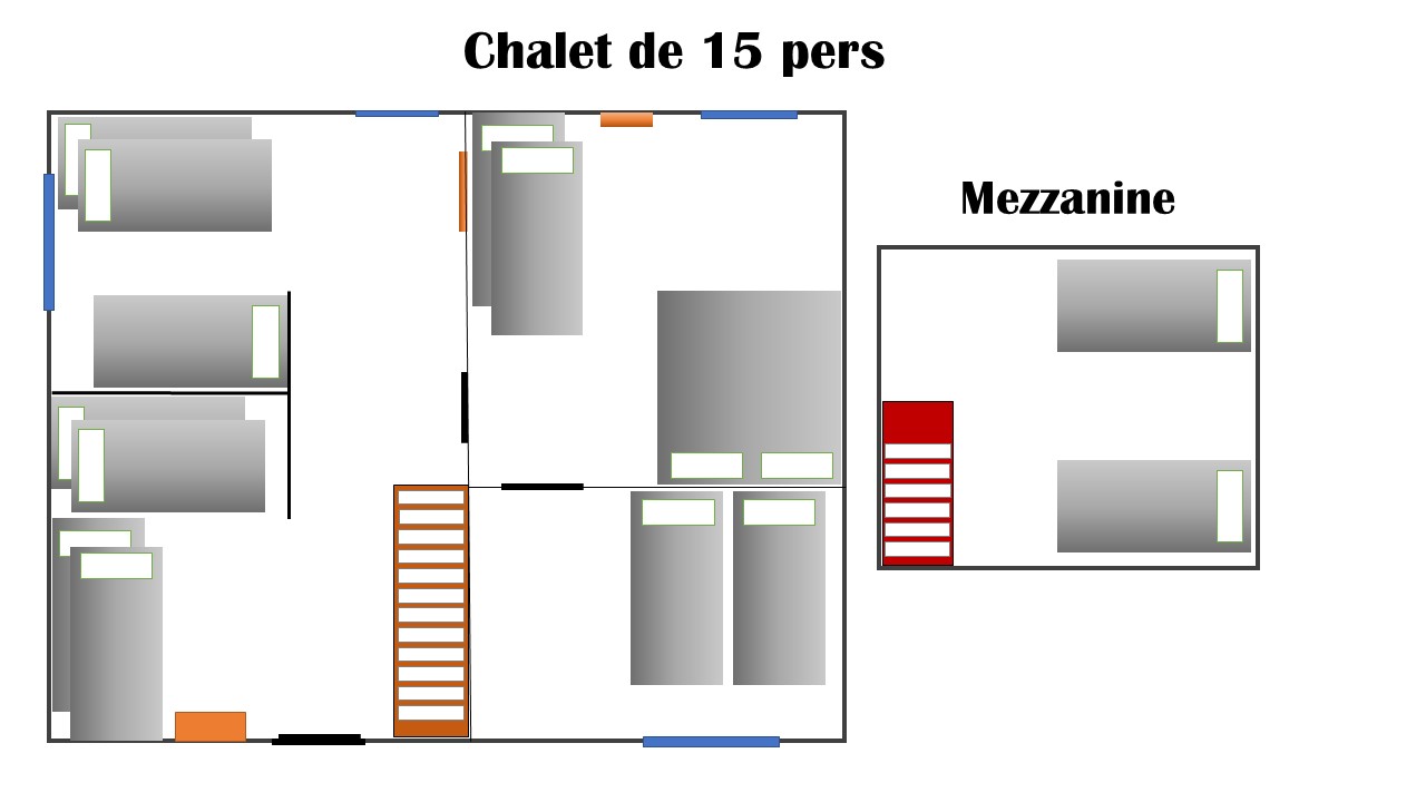 Plan chalet 15 pers